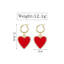 Zeamsil | Red Heart Drop Earrings