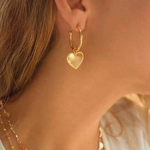 Zeamsil | Gold Heart Drop Earrings