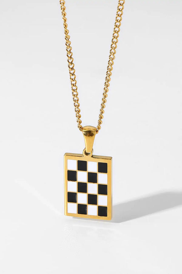 Zeamsil | Checkerboard Pendant Necklace