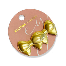 Zeamsil | Puffy Golden Bow Stud Earrings