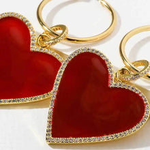 Zeamsil | Red Heart Drop Earrings