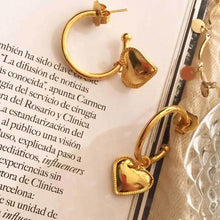 Zeamsil | Gold Heart Drop Earrings