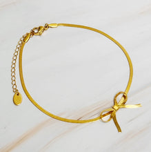 Zeamsil | Herringbone Chain Bow Anklet