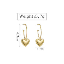 Zeamsil | Gold Heart Drop Earrings