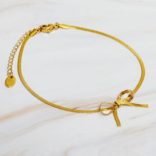 Zeamsil | Herringbone Chain Bow Anklet