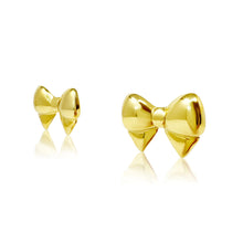 Zeamsil | Puffy Golden Bow Stud Earrings