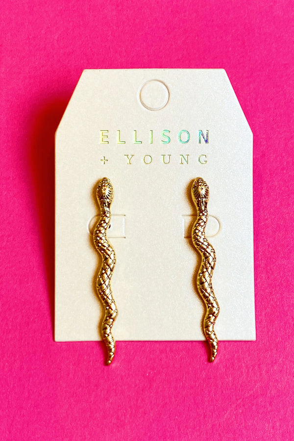 Zeamsil | Single Snake Gold Earrings