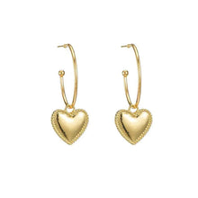 Zeamsil | Gold Heart Drop Earrings